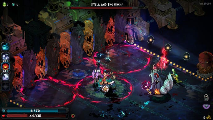 Melinoë battles Scylla and the Sirens in Hades 2.