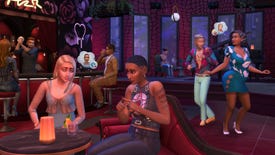 A few couples in The Sims 4 go on a date in a bar, with one or two of them looking awkward and uncomfortable.